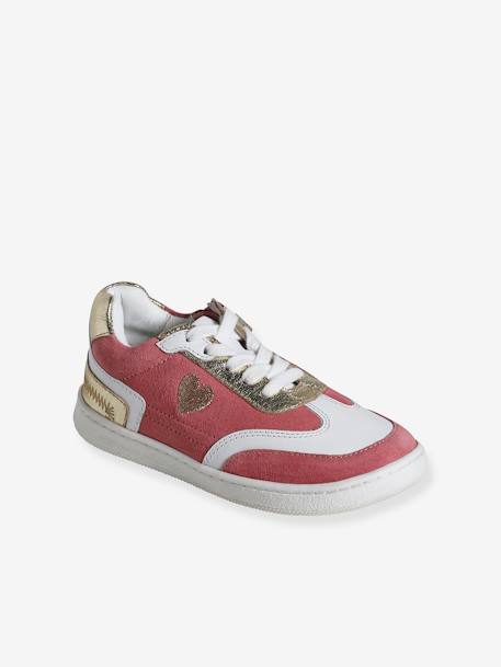 Leather Trainers for Girls, Designed for Autonomy set pink 