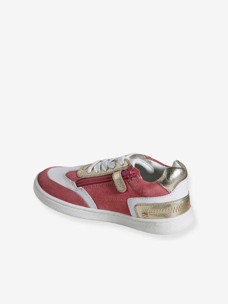 Leather Trainers for Girls, Designed for Autonomy set pink 