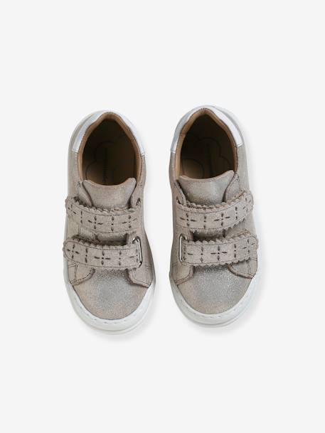 Hook-and-Loop Leather Trainers for Girls, Designed for Autonomy gold 