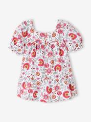 -Floral Dress with Ruffles for Babies