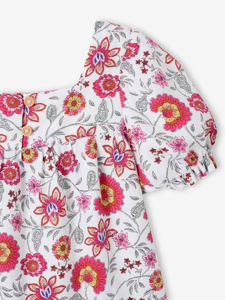 Floral Dress with Ruffles for Babies ecru 