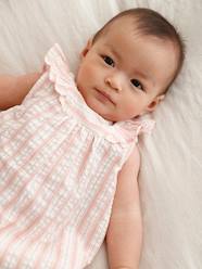 Baby-Striped Dress in Seersucker for Newborn Babies