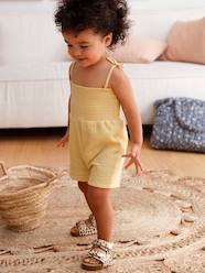 -Smocked Jumpsuit with Straps for Babies