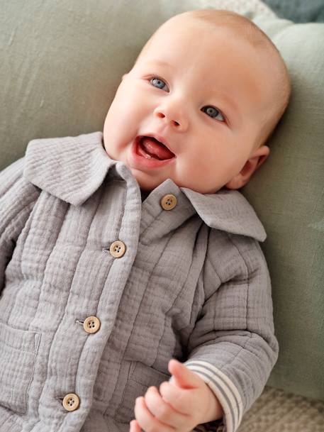 Cotton Gauze Jacket for Babies denim blue 