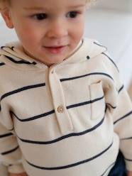 -Striped Jumper with Hood, for Babies
