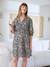 Short, Floral Cotton Dress, Maternity & Nursing Special printed grey 
