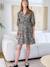 Short, Floral Cotton Dress, Maternity & Nursing Special printed grey 