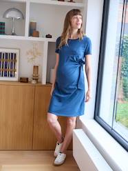 -Cropped Dress with Bow for Maternity