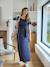 Long Jersey Knit Dress with Short Sleeves for Maternity anthracite 
