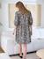 Short, Floral Cotton Dress, Maternity & Nursing Special printed grey 