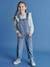 Denim Dungarees, Flounce Straps, for Girls stone 