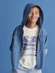 Boys-Hooded Shirt in Lightweight Denim for Boys