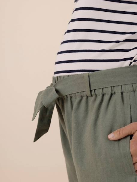 Linen Trousers for Maternity, Ali by ENVIE DE FRAISE khaki 