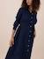 Linen Dress for Maternity, Aina by ENVIE DE FRAISE khaki+navy blue 