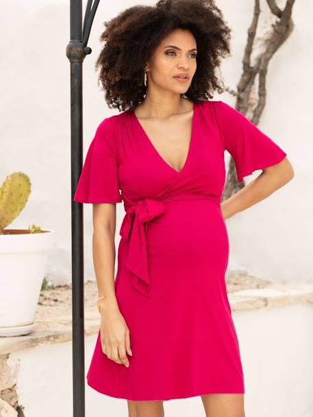 Maternity Dress, Resa by ENVIE DE FRAISE raspberry pink 
