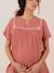 Cotton Gauze Blouse for Maternity, Farah by ENVIE DE FRAISE dusky pink+white 