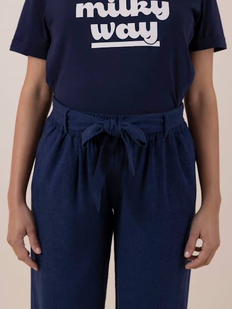 Linen Trousers for Maternity, Ali by ENVIE DE FRAISE navy blue 