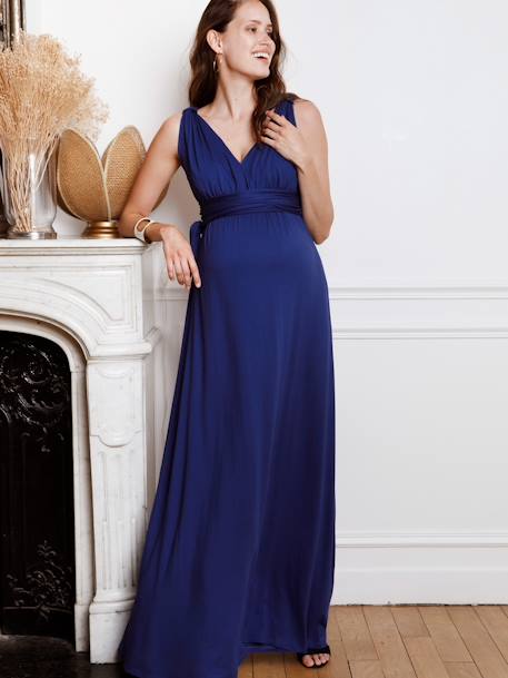 Long Maternity Dress, Romaine Tank by ENVIE DE FRAISE blue 