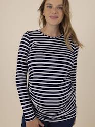 Maternity-T-shirts & Tops-Striped Top for Maternity, Katia Rayé by ENVIE DE FRAISE