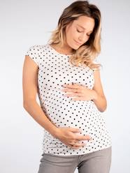 Maternity-T-shirts & Tops-Polka Dot Top for Maternity, Katia Dots by ENVIE DE FRAISE