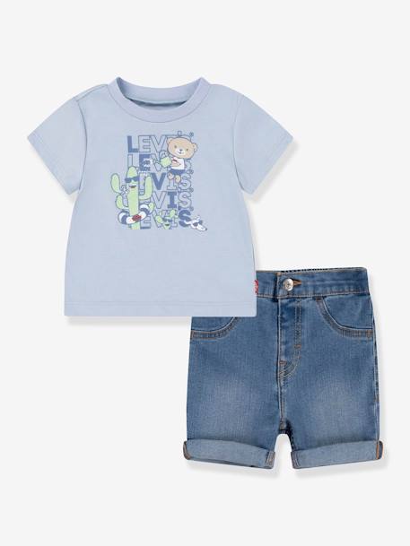 Shorts + T-Shirt Combo by Levi's® for Boys sky blue 