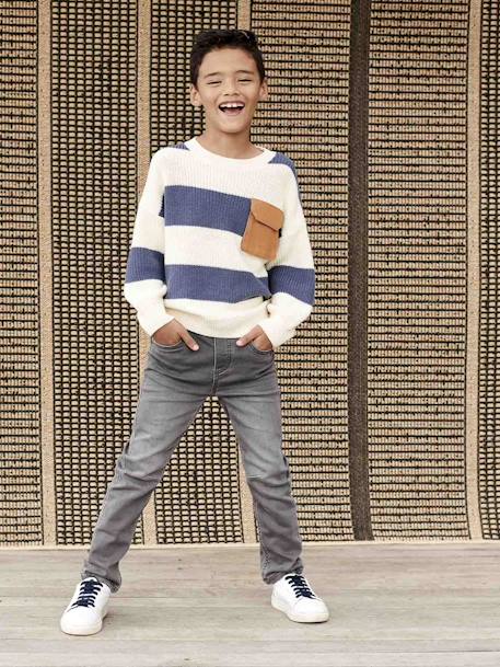 Jumper with Wide Stripes for Boys striped navy blue 
