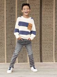 Boys-Straight Cut Denim-Effect Fleece Trousers, for Boys