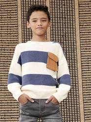 Boys-Cardigans, Jumpers & Sweatshirts-Jumper with Wide Stripes for Boys