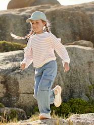 Girls-Cargo Jeans Loose Fit, Pull-Ons, for Girls
