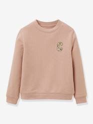 -Embroidered Sweatshirt in Organic Cotton with Liberty Fabric for Girls, by CYRILLUS