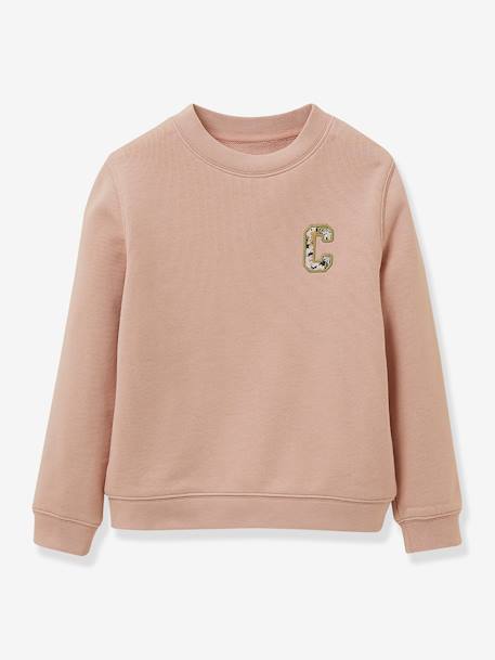 Embroidered Sweatshirt in Organic Cotton with Liberty Fabric for Girls, by CYRILLUS rose 