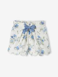 Girls-Shorts in Cotton Gauze with Scalloped Trim for Girls