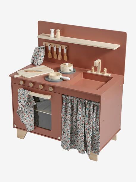 Kitchen with Curtain, in FSC® Wood raspberry pink 