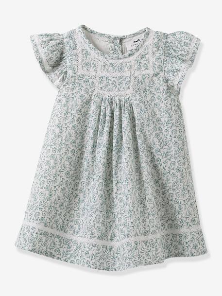 Floral Printed Dress for Babies by CYRILLUS ecru 