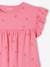 Crinkled Knit Dress with Embroidered Flowers for Girls sweet pink 