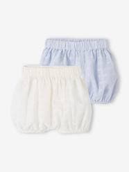 Baby-Shorts-Set of 2 Embroidered Bloomer Shorts for Newborn Babies