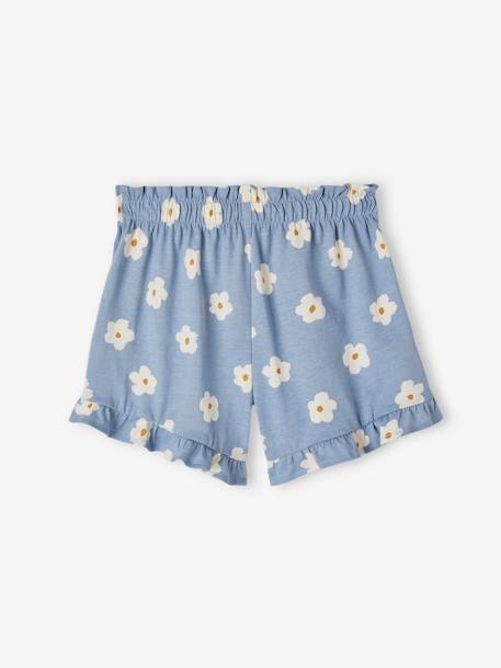Shorts with Ruffles for Girls blue+ecru+navy blue 