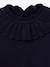 Top with Ruffled Neckline for Girls, by CYRILLUS navy blue 