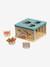 Cube with Shape Sorter in FSC® Wood, Forest Friends blue 