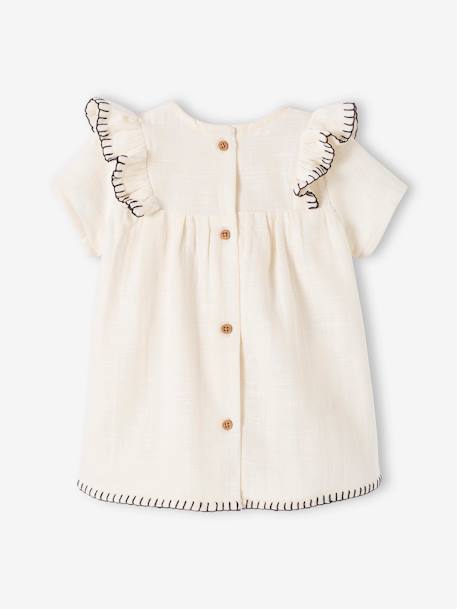 Cotton Gauze Dress for Newborn Babies ecru 