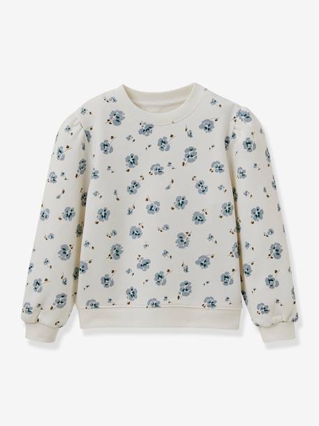Sweatshirt in Organic Cotton with Pablo Piatti Print for Girls, by CYRILLUS ecru 