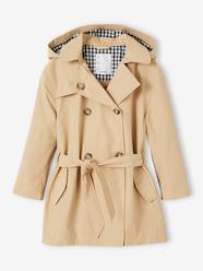 Girls-Coats & Jackets-Trenchcoats & Raincoats-Trench Coat with Removable Hood for Girls