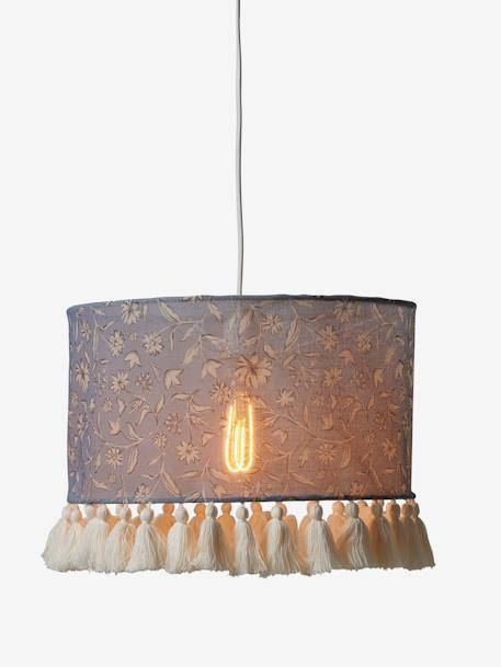 Hanging Lampshade, India printed blue 