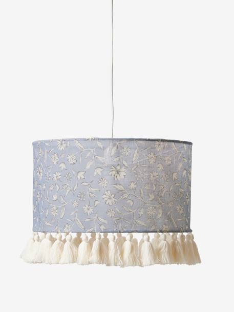 Hanging Lampshade, India printed blue 