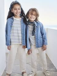 Girls-Trousers-Unisex Trousers in Organic Cotton Gauze, for Children