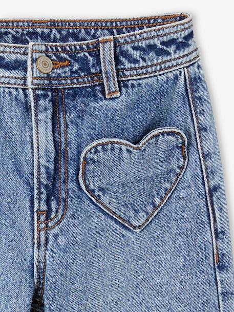 Wide Cropped Trousers with Heart Pockets for Girls stone+striped blue 