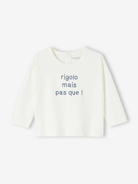 T-Shirt in Organic Cotton for Babies blue+ecru 