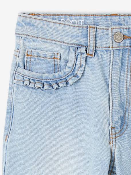 MEDIUM Hip, Straight Leg MorphologiK Jeans for Girls bleached denim+stone 