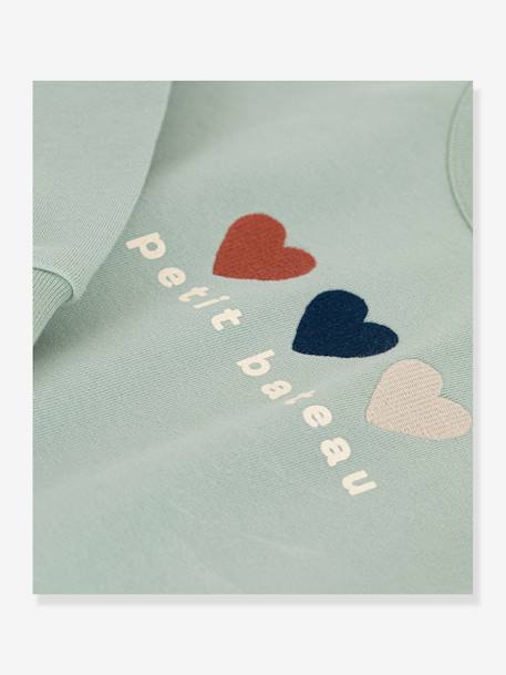 Hearts Sweatshirt for Girls by PETIT BATEAU almond green 