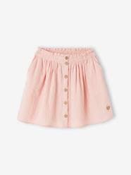 -Coloured Skirt in Cotton Gauze, for Girls